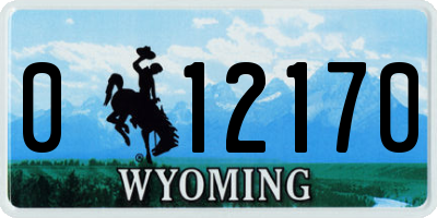 WY license plate 012170