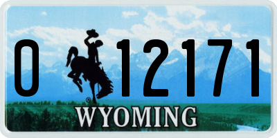 WY license plate 012171