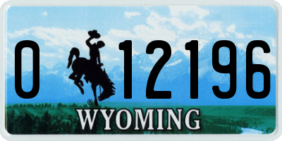 WY license plate 012196