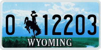 WY license plate 012203