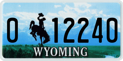 WY license plate 012240