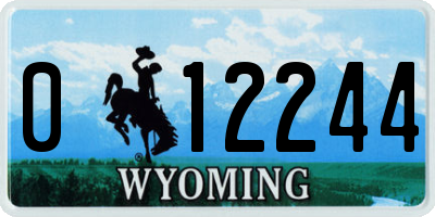 WY license plate 012244
