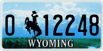 WY license plate 012248