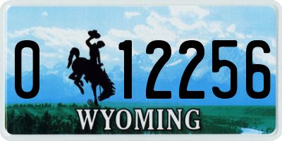 WY license plate 012256