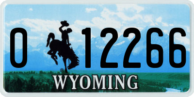 WY license plate 012266