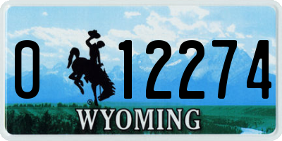 WY license plate 012274