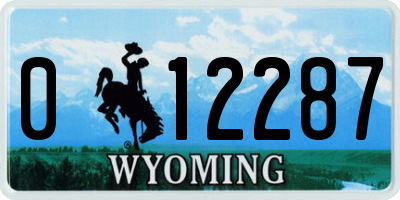 WY license plate 012287