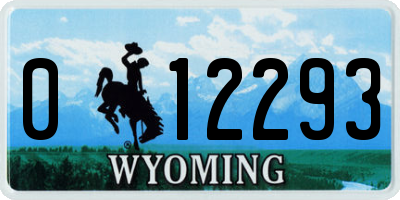 WY license plate 012293