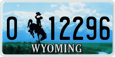 WY license plate 012296