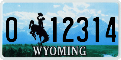 WY license plate 012314