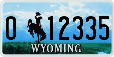 WY license plate 012335