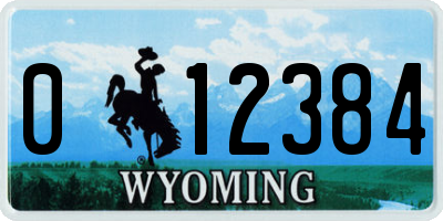 WY license plate 012384