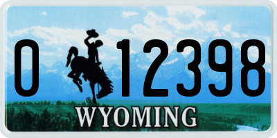 WY license plate 012398