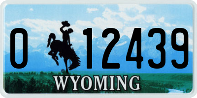 WY license plate 012439