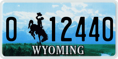 WY license plate 012440