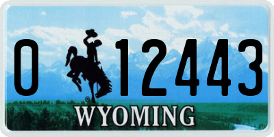 WY license plate 012443