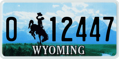 WY license plate 012447