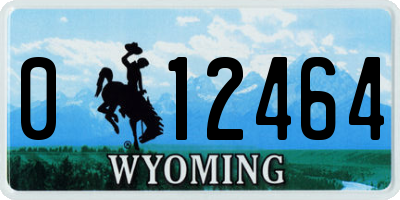 WY license plate 012464