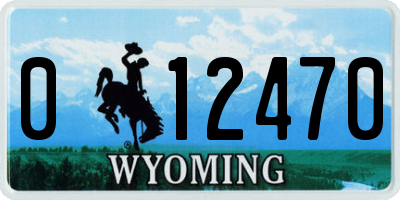 WY license plate 012470