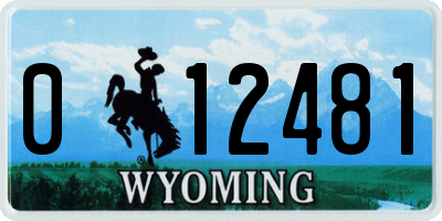 WY license plate 012481