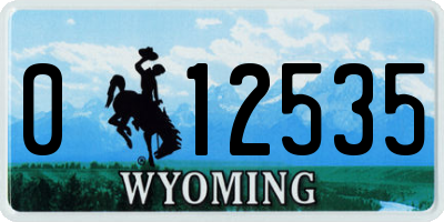 WY license plate 012535