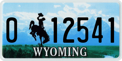 WY license plate 012541