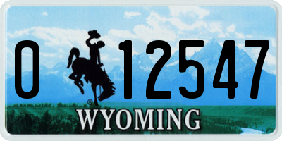 WY license plate 012547