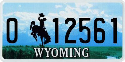 WY license plate 012561