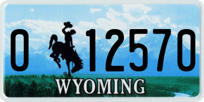 WY license plate 012570