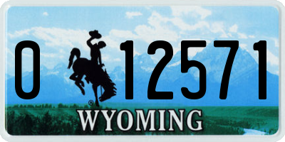 WY license plate 012571