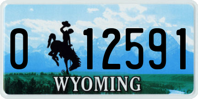 WY license plate 012591