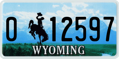 WY license plate 012597