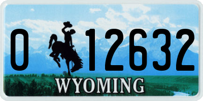 WY license plate 012632