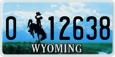 WY license plate 012638