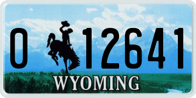 WY license plate 012641