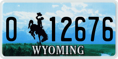 WY license plate 012676