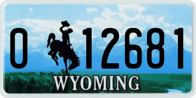 WY license plate 012681