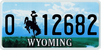 WY license plate 012682