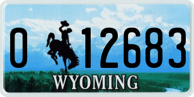 WY license plate 012683