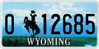 WY license plate 012685