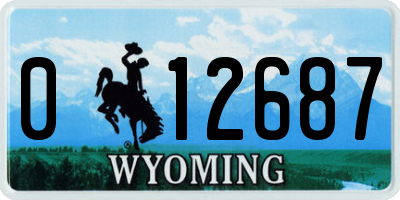 WY license plate 012687