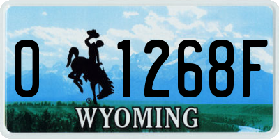 WY license plate 01268F