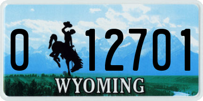 WY license plate 012701