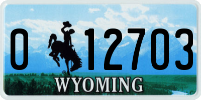 WY license plate 012703