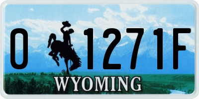 WY license plate 01271F