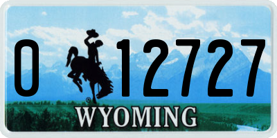 WY license plate 012727