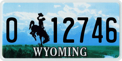 WY license plate 012746