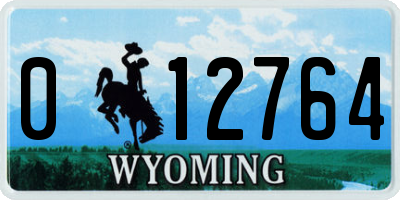 WY license plate 012764