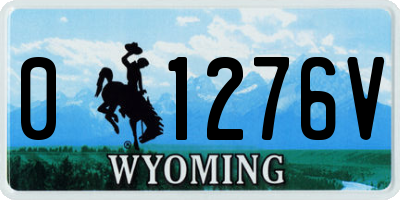 WY license plate 01276V
