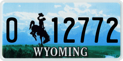 WY license plate 012772